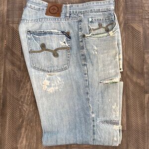 Lrg Blue Relaxed Distressed Jeans